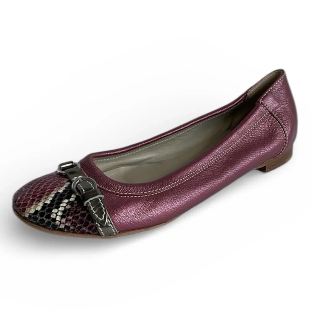 AGL Womans 38 flats shoes Pink Leather Ballet